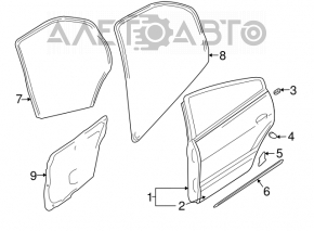 Mitsubishi Galant 04-12 rear right door seal