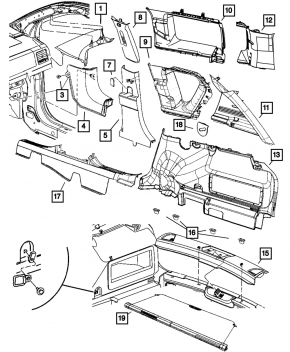 Trunk Curtain Jeep Compass 11-16 Black