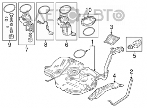 Fuel tank for Honda Civic X FC 16-19 1.5T, 2.0