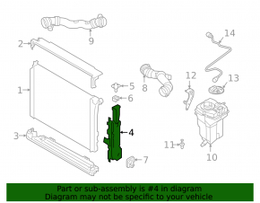 Right radiator bracket for BMW 3 Series G20 19-25 with M4. Main, 3.0L twin-turbo, Main