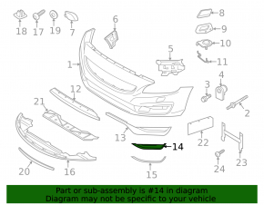Left fog light cover for Volvo S60 14-18 rest.