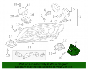 Headlight mount left VW CC 13-17 rest