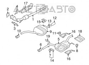 Rear muffler bracket VW CC 08-17
