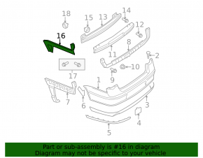 Rear bumper mount right VW Passat 06-10