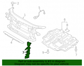 Left radiator deflector VW CC 09-12
