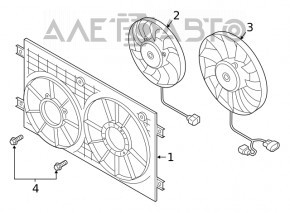 Left cooling fan for VW Tiguan 18-19, 350mm