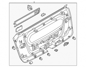 Black lower trunk lid trim for Audi Q8 19-25 (without curtain on glass)