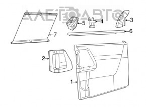Door trim inner rear left Dodge Grand Caravan 11-20 structure