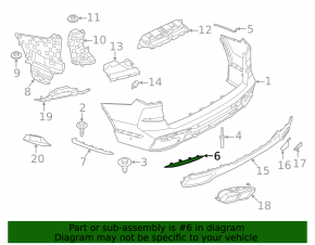 Left rear bumper molding for BMW X7 G07 19-25 with M-type, bumper cover & components, 2023-25, gloss black