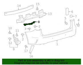 Rear bumper mount right Lexus RX350L RX450hL 18-22 long FPS