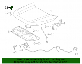 Toyota Highlander 20- Hood Support Rod Bracket