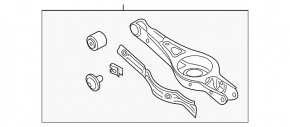 Lower control arm under the rear right spring, Hyundai Sonata 16-19 hybrid