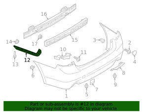 Rear bumper mount right Subaru Legacy 15-19