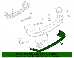Mitsubishi Outlander 22-25 rear bumper lip black with gray