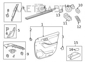 Door trim side triangle front right Toyota Highlander 20- internal