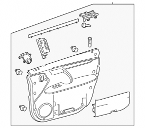 Front right door panel for Lexus RX350 RX450h 16-19 leather, black with gray insert