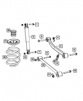 Rear left shock absorber Jeep Wrangler 18-23
