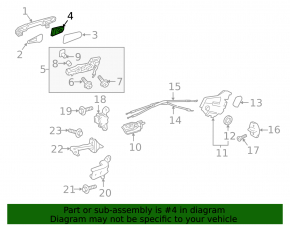 Plug outer handle rear right Toyota Venza 21-
