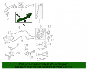 Rear left door handle mechanism Honda CRV 17-22