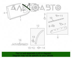 Door trim side rear right Lexus RX350 RX450h 16-22 rear