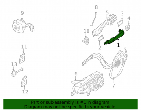 Door handle outer front left Nissan Sentra 20-24 keyless