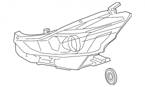 Right front headlight for Toyota Prius V 15-17 restyling, halogen