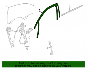 Glass seal front left Chevrolet Impala 14-20