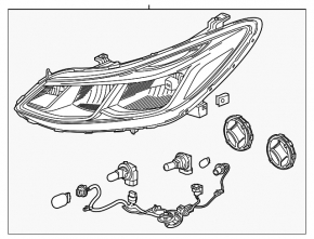 Chevrolet Cruze 16-Halogen Right Front Headlight