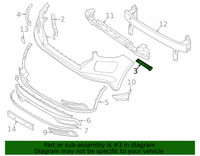 Front bumper mount, left fender, Hyundai Venue 20-26
