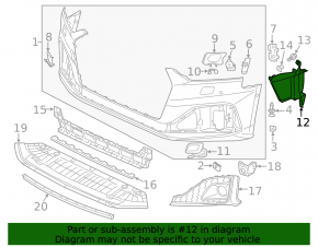 Front bumper air duct left Audi A5 F5 20- premium, prestige