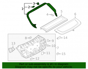 Upper trunk door trim Audi A5 F5 17-19 5D black