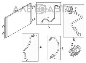 Air conditioning radiator condenser Nissan Rogue 21-23