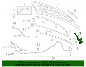 Left hood hinge Chevrolet Sonic 12-20