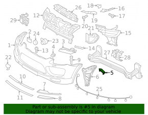 Front bumper headlight washer plug left Porsche Cayenne 958 11-14