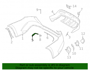 Right rear bumper trim for Mercedes GLE 53/63 21-26, upper, AMG pack, night pack