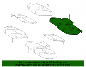 Rear seat cushion, 2nd row, left, Mercedes W167 GLE 350 450 20-23, brown leather, for 3 rows, for cleaning