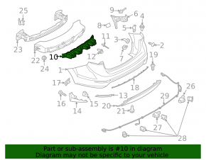 Rear bumper mount central Ford Fiesta 14-19 rest 4d