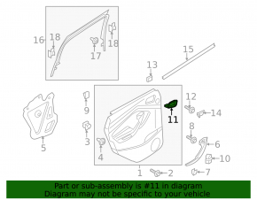 Door handle inner rear left Ford Escape MK3 13-19 black matte