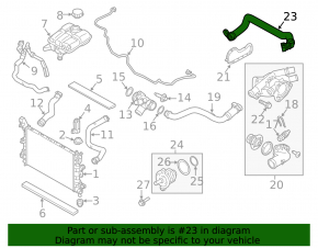 Cooling pipe right Ford Focus mk3 11-18 1.0T