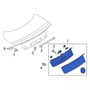 Ford Mustang mk6 15-17 GT 50th Anniversary Boot Lid Trim, Scratches, No Emblem
