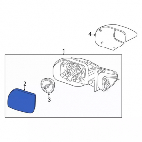 Mirror element left Ford Bronco Sport 21-25 with heating and BSM