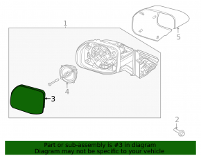 Mirror element left Ford Bronco Sport 21-25 with heating and BSM
