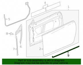 Door seal rear left lower Cadillac CTS 14-