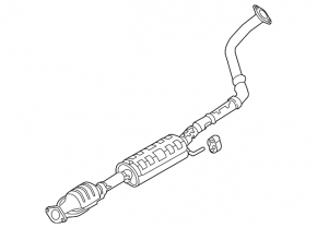 Exhaust line middle part with catalytic converter Hyundai Veloster 12-17