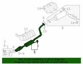 Exhaust line middle part with catalytic converter Hyundai Veloster 12-17