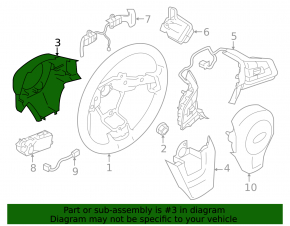 Black rear steering wheel cover for Subaru Forester 25-26