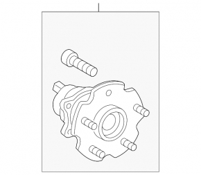 Rear left hub Toyota Prius V 12-17 with casing, no stud