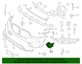 Front bumper air duct, right, BMW X3 G01 18-23 2022-24