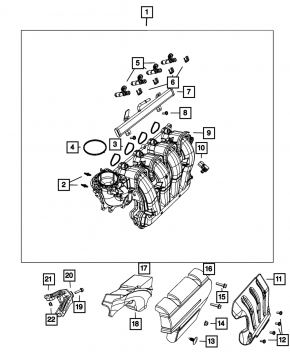 Intake manifold Jeep Cherokee KL 19-23 2.4