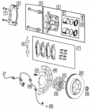 ABS Sensor Front Left Dodge Durango 11-15